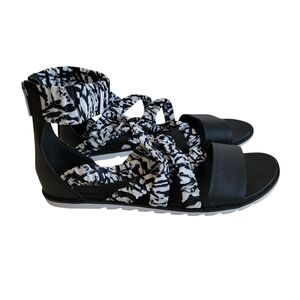 Sorel Gladiator Black and White Women's Sandals